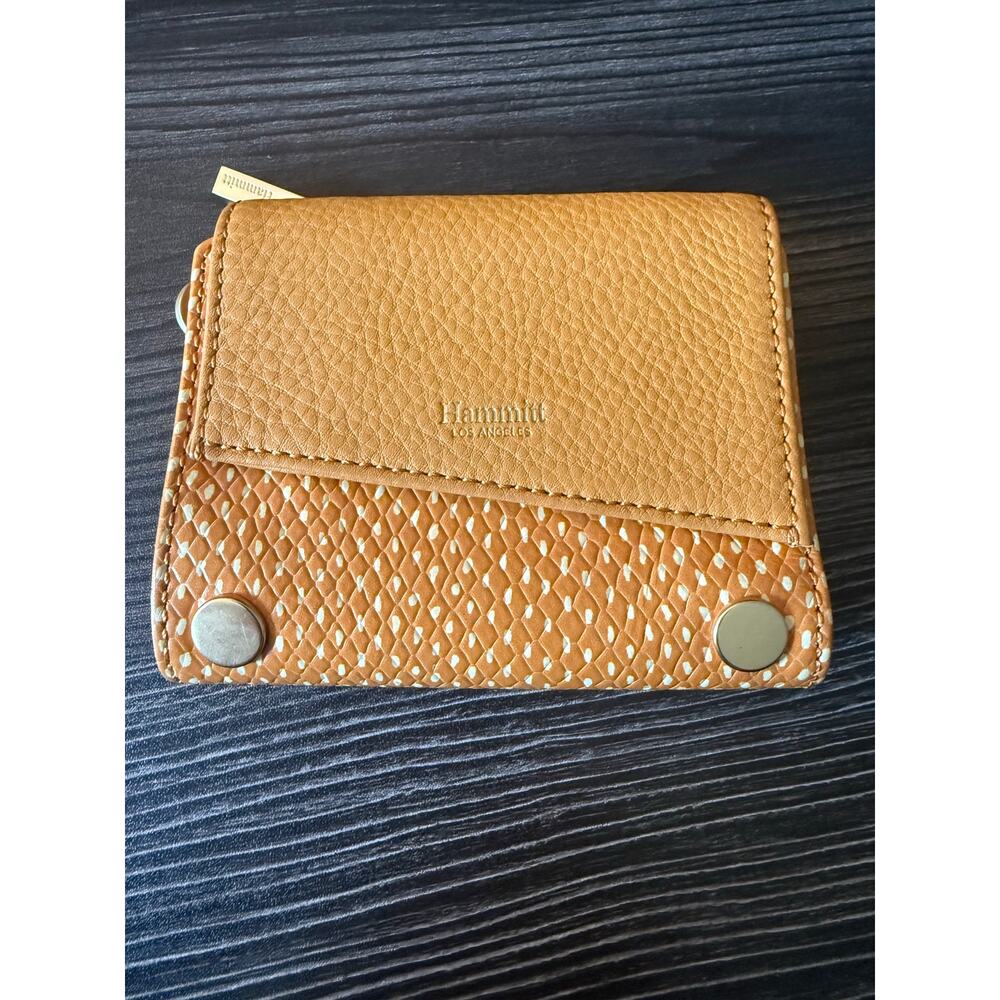 Hammitt Levy Small Checkbook Apricot Tan Snake Wallet